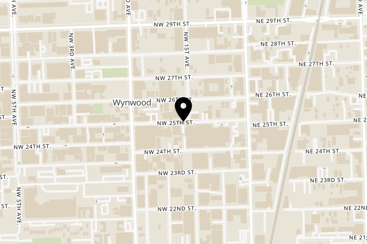 Map showing the location of Nouveau Miami on 108 NW 25th St in Miami